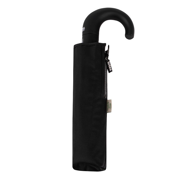 totes ECO-BRELLA® Auto Open / Close Umbrella with Crook Handle Black (3 Section) Extra Image 2